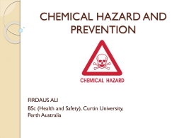 CHEMICAL HAZARDS AND PREVENTION