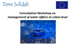 Consultative Workshop on management of water affairs at