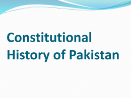 Constututional history of pakistan