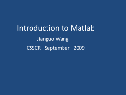 Introduction to Matlab - julius.csscr.washington.edu