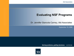 Lessons Learned from Evaluating NSF Programs