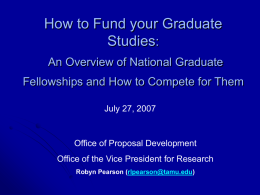 How to Fund Your Graduate Studies