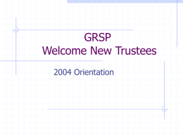 GRSP Welcome New Trustees