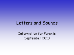 Letters and Sounds - Roundwood Primary