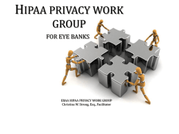 EBAA Privacy Workgroup - Eye Bank Association of America