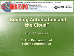 'Building Automation and the Cloud'