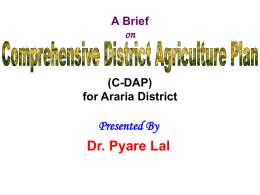 Comprehensive District Agriculture Plan for Supaul District