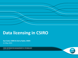 Data licensing in CSIRO - Australian National Data Service