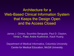 Architecture for a Web-Based Clinical Information System