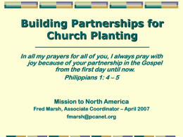 Building Partnerships for Church Planting