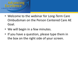 Person Center Care Goal