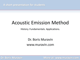 Fundamentals of Acoustic Emission method