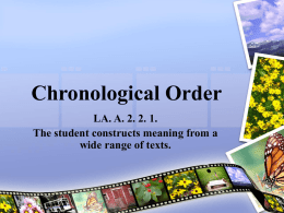 Chronological Order - Collier County Public Schools