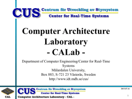 Computer Architecture Laboratory