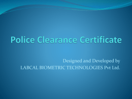 Police Clearance Certificate