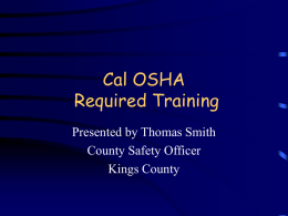 Required Annual Cal OSHA Training