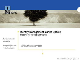 Identity Management Market Update