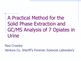 A Practical method for the Solid Phase Extraction and GC