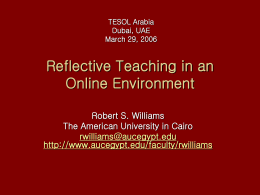 Reflective Teaching in an Online Environment