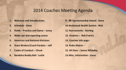 2014 Coaches Meeting Agenda - Spokane Indians Youth Baseball