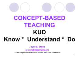 CONCEPT-BASED TEACHING & KNOWs, UNDERSTANDs, & …