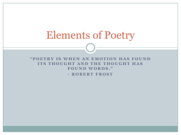 Elements of Poetry - Team 743 Language Arts [licensed for