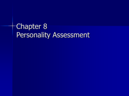 Chapter 8 Personality Assessment