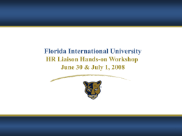 EV4 Application Training - Florida International University