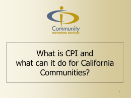 Community Prevention Institute (CPI)
