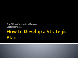 How to Develop a Strategic Plan
