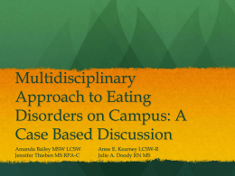 Multidisciplinary Approach to Eating Disorders on Campus