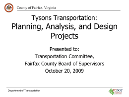 Public Transit in Fairfax County Updates and Issues