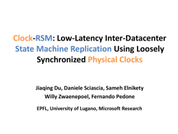 Clock-RSM: Low-Latency State Machine Replication Using