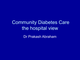 New Developments in Diabetes