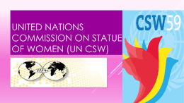 UNITED NATIONS COMMISSION ON STATUE of WOMEN (UN CSW)