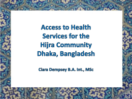 Access to Health Services for Hijra Community Dhaka