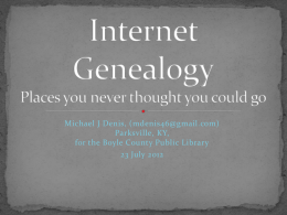Internet Genealogy
