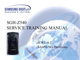 SGH-A000 SERVICE TRAINING MANUAL