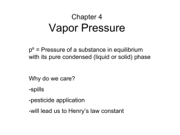 Vapor Pressure - Department of Environmental Sciences