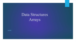 Data Structures Arrays
