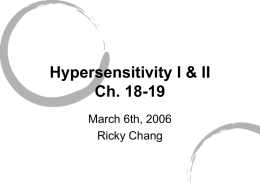 Hypersensitivity Ch. 18-19
