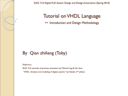 ELEC 516 Digital VLSI System Design and Design Automation