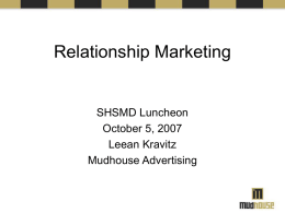 Relationship Marketing - SHSMD-NM