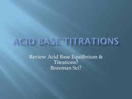 Acid Base Titrations - Tamalpais Union High School District