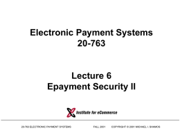 Epayment Security II - Carnegie Mellon University