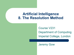 Lecture 1 Characterisations of AI