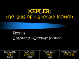 KEPLER: the laws of planetary motion