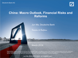 China: Macro Outlook, Financial Risks and Reforms