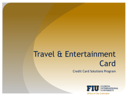 Travel & Entertainment Card