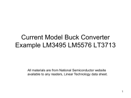 Current Model Buck Converter Example LM3495 LM5576
